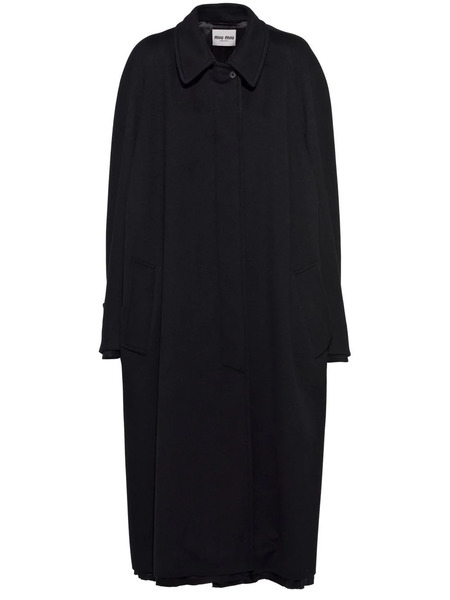  Miu Miu Single-breasted Mid-length Coat - Black 