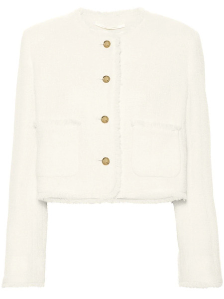  Miu Miu Single-breasted Tweed Jacket - Neutrals 