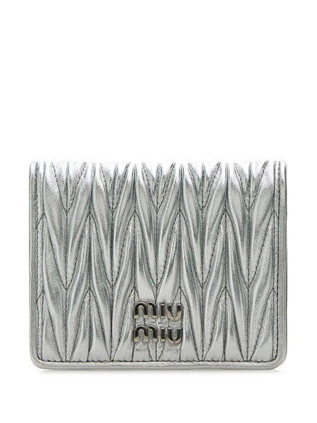  Miu Miu Small Matelassé Wallet - Silver 