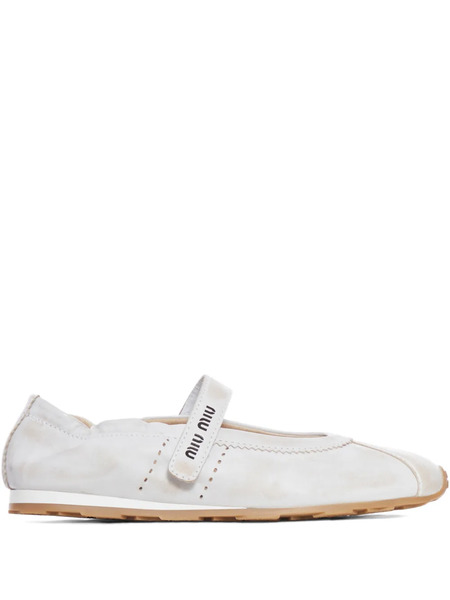  Miu Miu Strap Ballet Flats - Neutrals 
