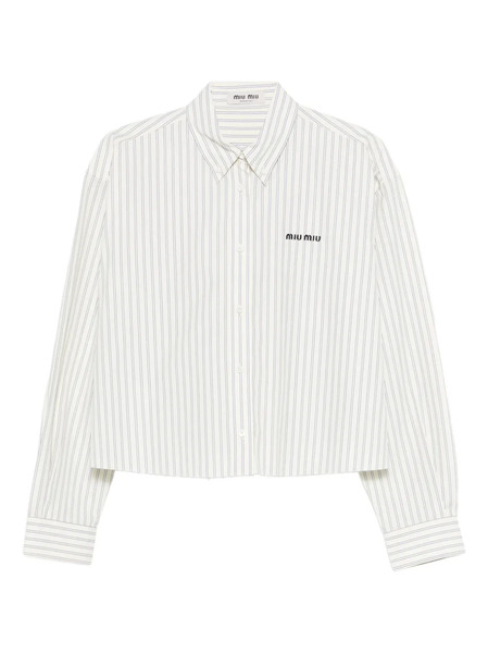  Miu Miu Striped Cotton Shirt - Yellow 