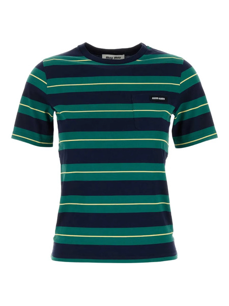  Miu Miu Striped T-shirt - Green 