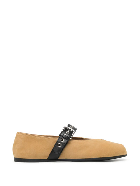  Miu Miu Suede Ballet Flats - Neutrals 