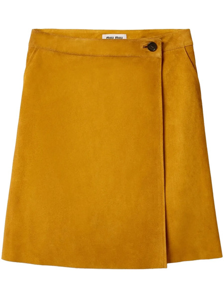  Miu Miu Suede Midi Skirt - Brown 