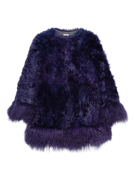  Miu Miu Textured Coat - Purple 