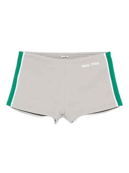  Miu Miu Trim Detail Shorts - Grey 