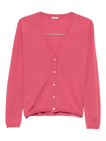  Miu Miu V-neck Button-up Cardigan - Pink 