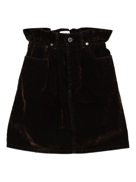  Miu Miu Velvet Mini Skirt - Brown 