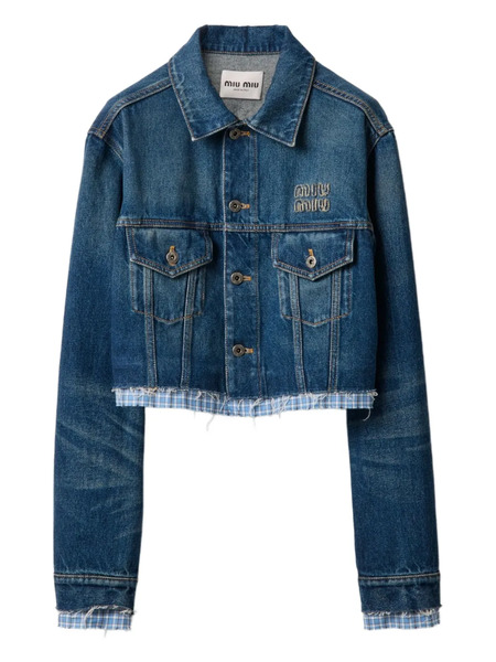  Miu Miu Washed Denim Jacket - Blue 