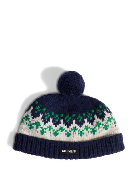  Miu Miu Wool Beanie Hat - Blue 