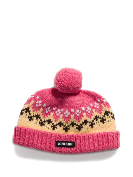  Miu Miu Wool Beanie Hat - Pink 