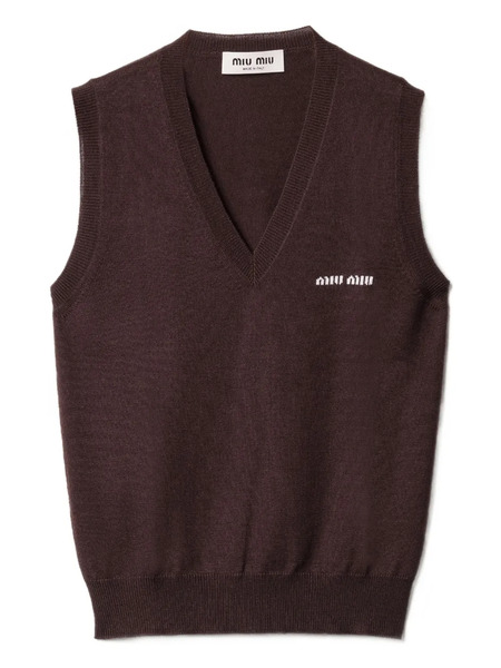  Miu Miu Wool Vest - Brown 