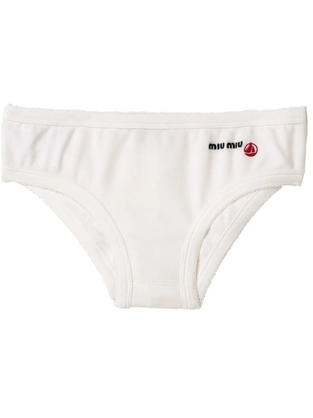  Miu Miu X Petite Bateau Jersey Briefs - White 