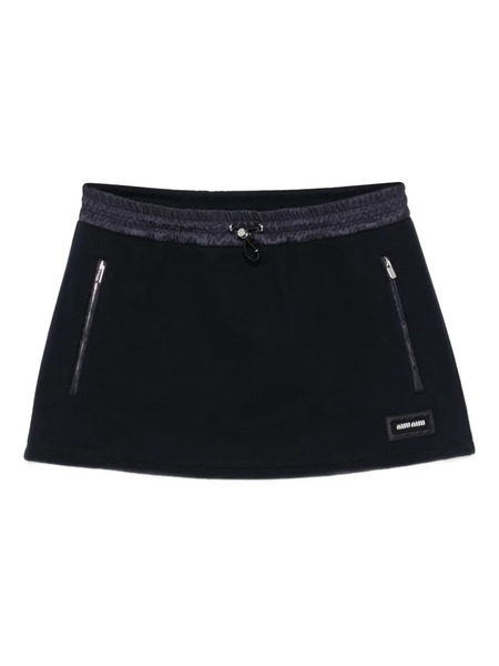  Miu Miu Zip Detail Skirt - Blue 