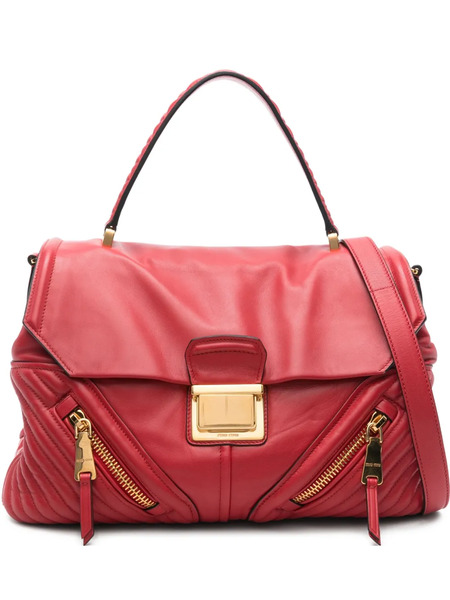  Miu Miu Zip-fastening Quilted Tote Bag - Red 