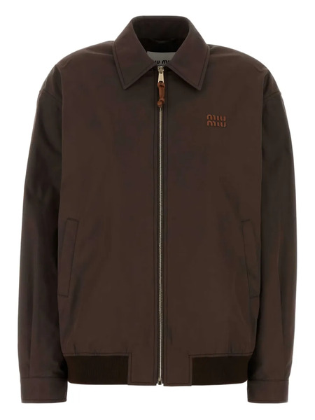  Miu Miu Zip-front Casual Jacket - Brown 