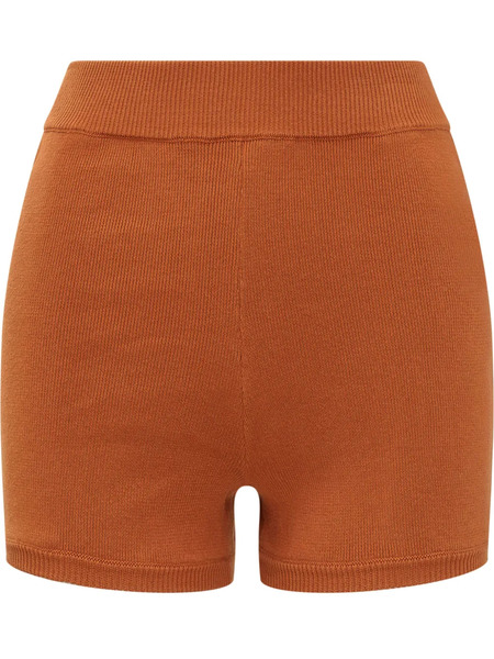  Mixik Fine-ribbed Shorts - Brown 