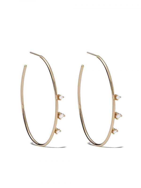  Mizuki 14kt Gold Diamond Hoop Earrings 