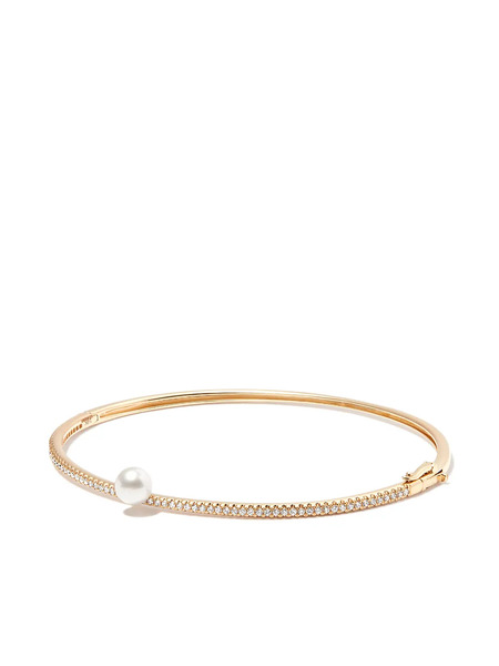  Mizuki 14kt Yellow Gold Diamond And Pearl Bangle 