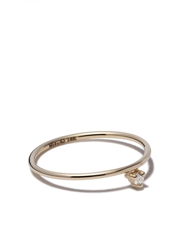  Mizuki 14kt Yellow Gold Single Diamond Ring 