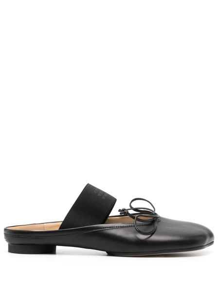  Mm6 Maison Margiela Anatomic Numbers-strap Ballet Flats - Black 