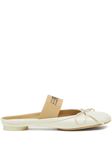  Mm6 Maison Margiela Anatomic Numbers-strap Ballet Flats - White 