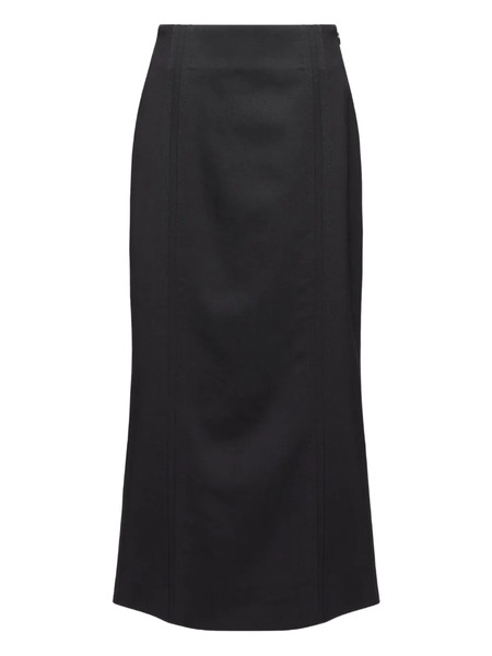  Mm6 Maison Margiela Back-slit Midi Skirt - Black 