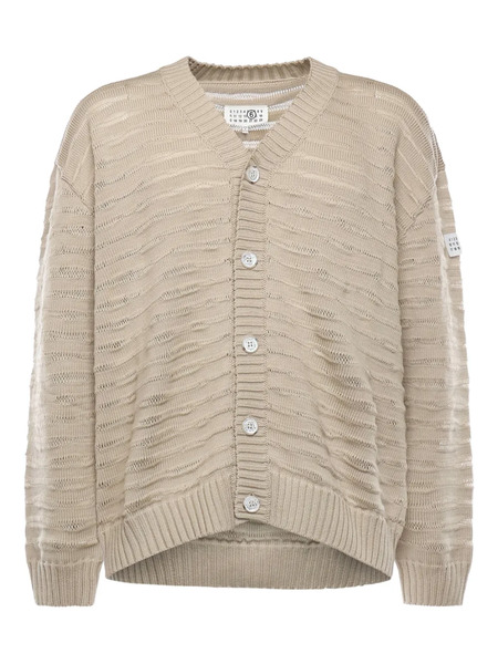 Mm6 Maison Margiela Button Knitted Sweater - Neutrals 
