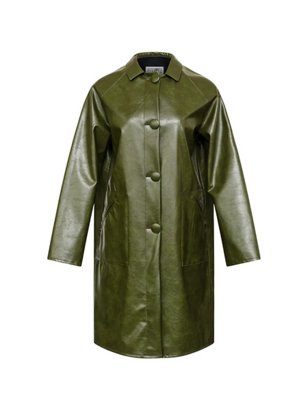  Mm6 Maison Margiela Buttoned Single-breasted Coat - Green 