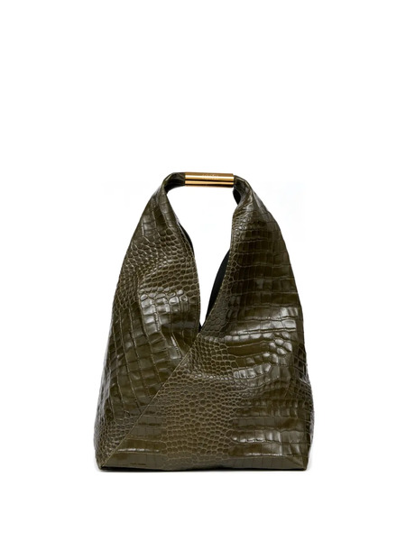  Mm6 Maison Margiela Crocodile-embossed Shoulder Bag - Green 