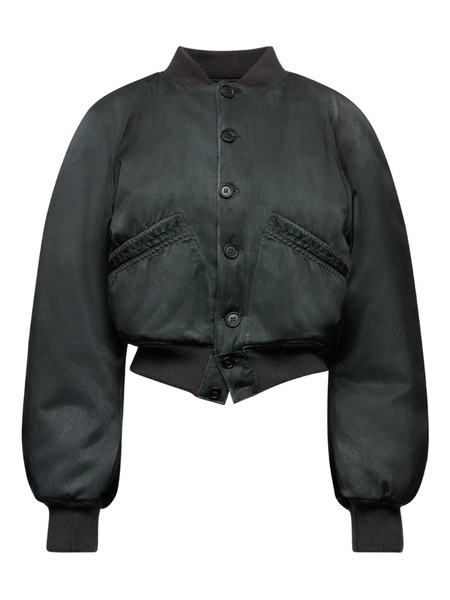  Mm6 Maison Margiela Cropped Bomber Jacket - Black 