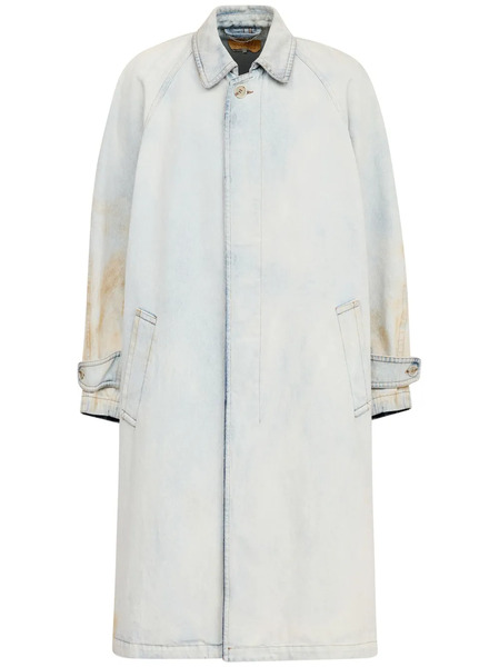  Mm6 Maison Margiela Distressed-effect Coat - Blue 