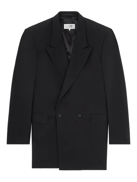  Mm6 Maison Margiela Double-breasted Coat - Black 