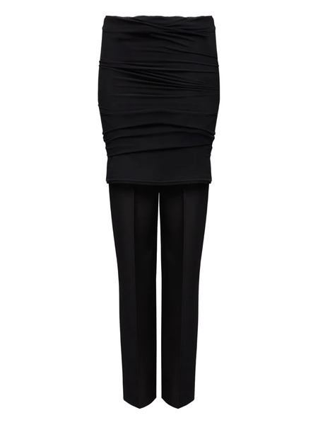  Mm6 Maison Margiela Draped-layer Trousers - Black 