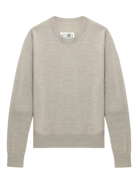  Mm6 Maison Margiela Elbow-patch Crew-neck Sweater - Neutrals 