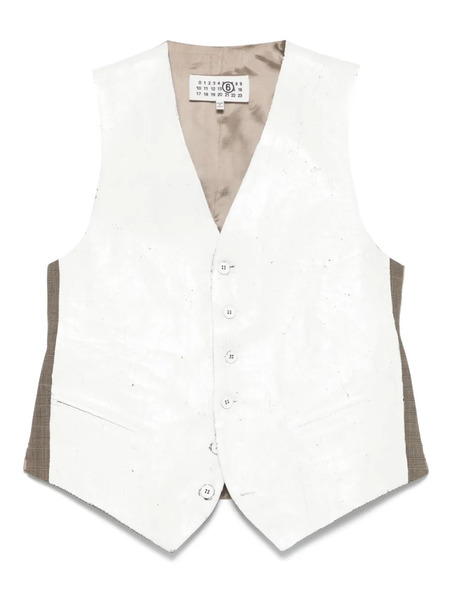  Mm6 Maison Margiela Half-painted Waistcoat - White 