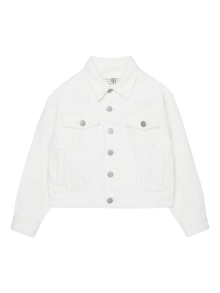  Mm6 Maison Margiela Kids Buttoned Denim Jacket - White 