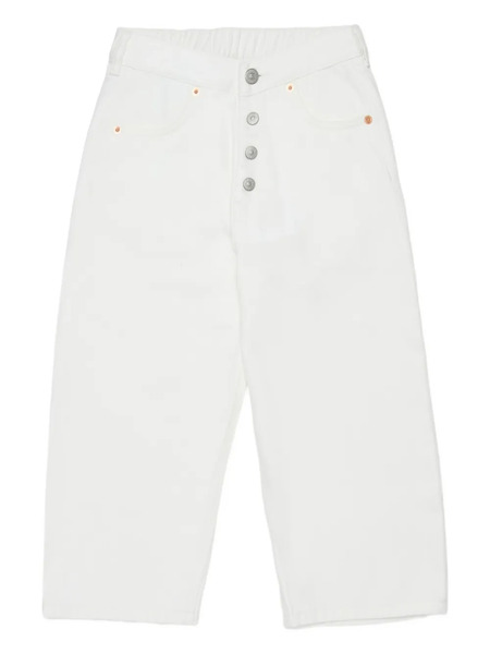  Mm6 Maison Margiela Kids Buttoned Jeans - White 