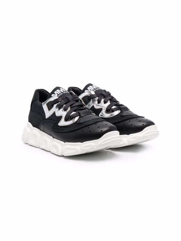  Mm6 Maison Margiela Kids Logo-print Lace-up Sneakers - Black 