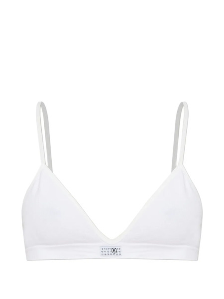  Mm6 Maison Margiela Label Triangle Bra - White 