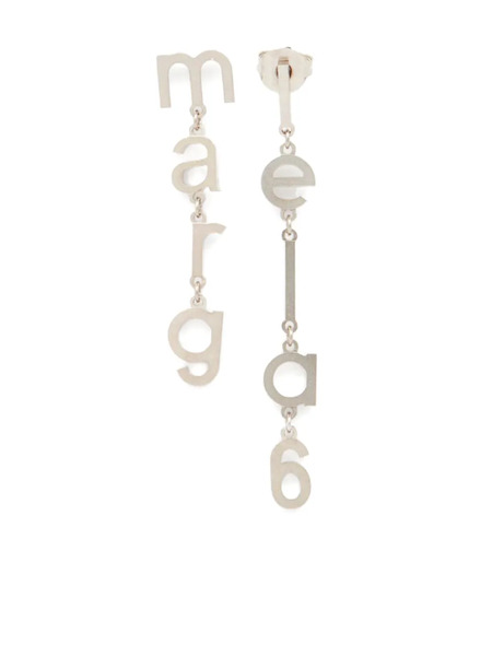  Mm6 Maison Margiela Letter Logo Earrings - Silver 