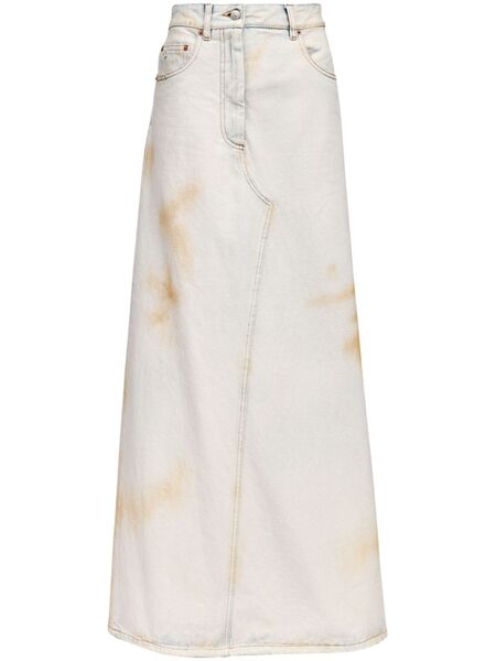  Mm6 Maison Margiela Logo-patch Midi Skirt - Blue 
