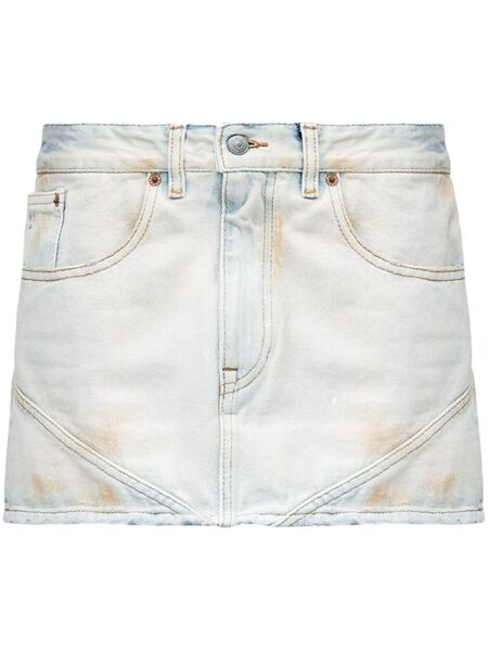  Mm6 Maison Margiela Logo-patch Mini Skirt - Blue 