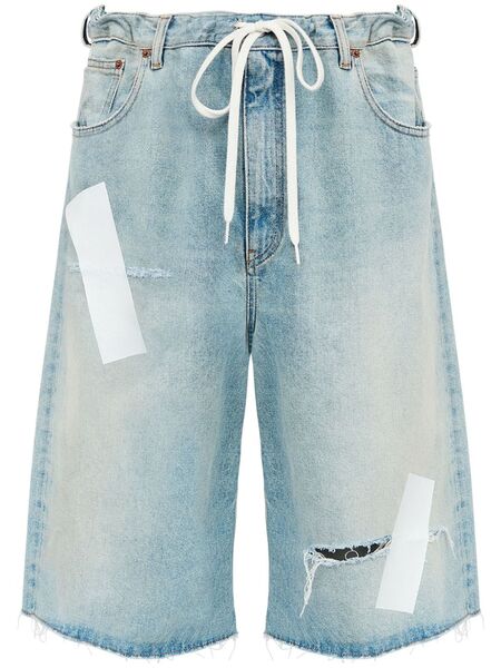  Mm6 Maison Margiela Logo-patch Shorts - Blue 