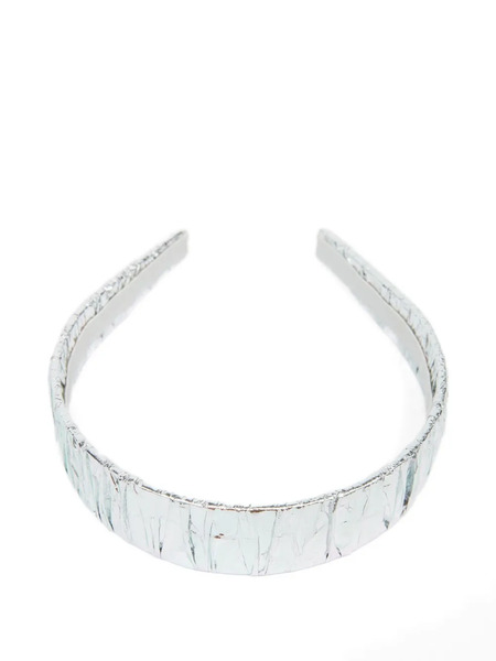  Mm6 Maison Margiela Logo-plaque Headband - Silver 