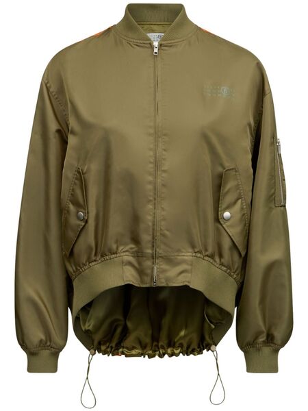  Mm6 Maison Margiela Logo-print Zip-up Jacket - Green 