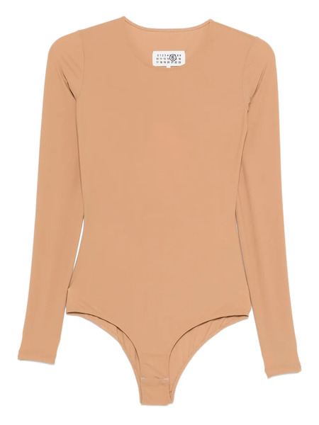  Mm6 Maison Margiela Long Sleeve Bodysuit - Neutrals 