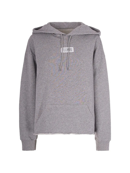  Mm6 Maison Margiela Numbers-patch Hoodie - Grey 