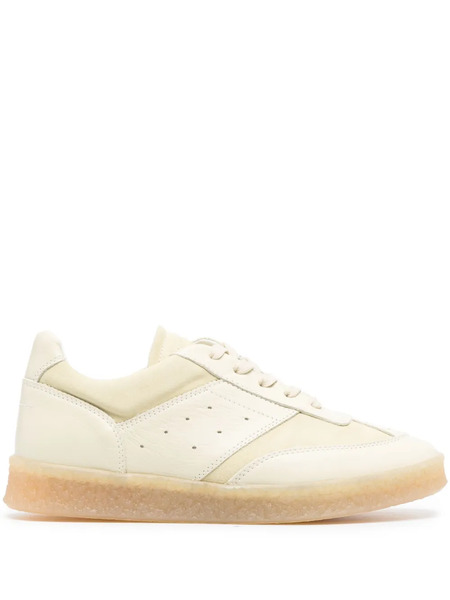  Mm6 Maison Margiela Numbers-patch Leather Snekaers - Neutrals 