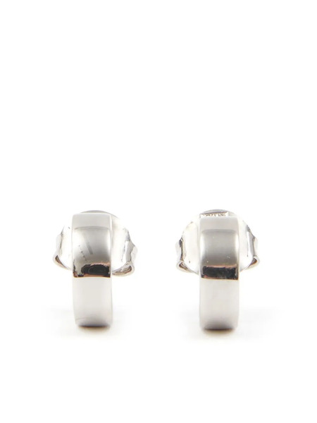  Mm6 Maison Margiela Numeric Engraved Hoop Earrings - Silver 